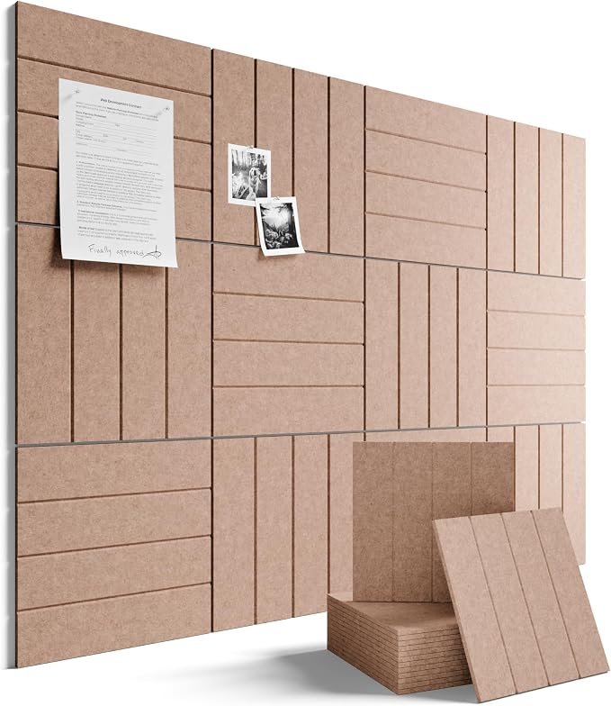 Fluxynara 48" x 36" Large Felt Bulletin Board, Terracotta | 12 Pack Cork Board Alternative with 60 Safe Adhesive Tabs, Pin Boards for Wall Decor, Home, Office, Classroom,Dorm