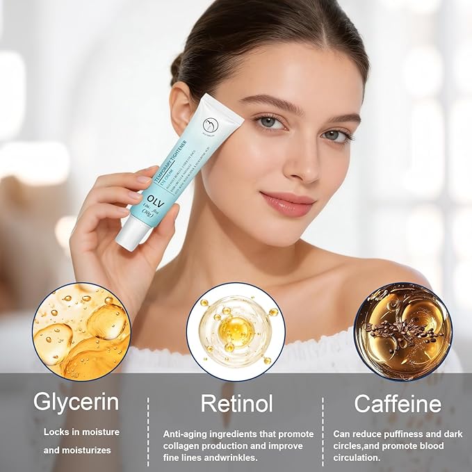 OLV Instant Eye Tightener Cream, Temporary Eye Tightener Eye Cream for Women Reduces Eye Bags, Dark Circles, Wrinkles, Puffiness, Fine Lines For All Skin Types (1.06 oz/30g)