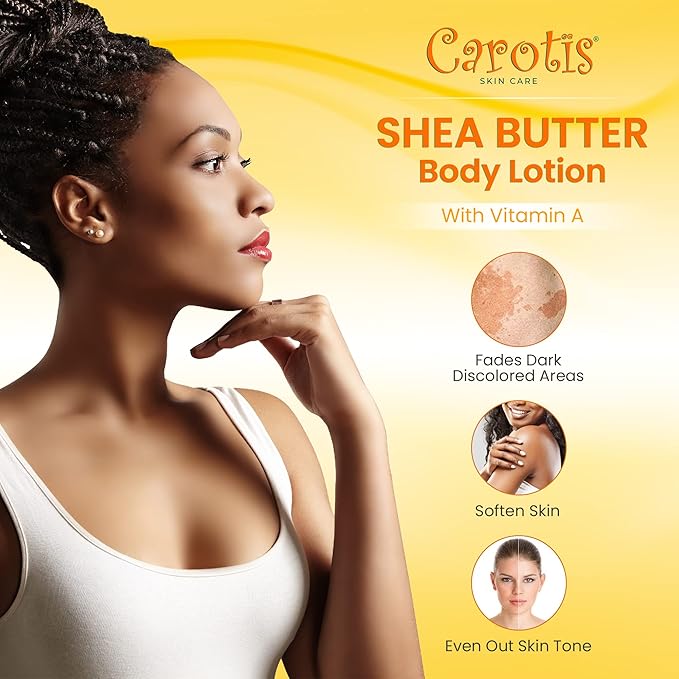 CAROTÏS, Skin Brightening Body Lotion – 17.6 fl oz / 500ml – Helps to Remove Dark Spots, with Shea Butter, Arbutin Complex and Vitamin A