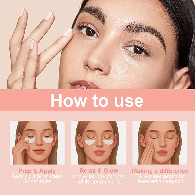 Micro Eye Patches, Under Eye Patches for Puffy Eyes, Dark Circles & Fine Lines, Deeply Hydrating Anti-Wrinkle Patches, Smooth Application Forehead & Smile Line Patches (1)