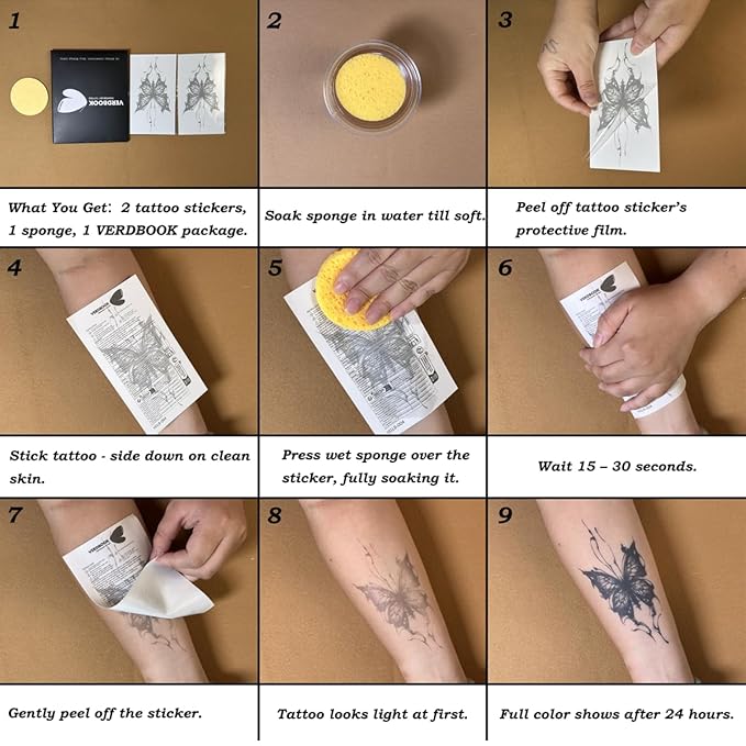 Waterproof Temporary Tattoos: 2-Sheet Tattoo Kit with Realistic Body Stickers, Semi-Permanent Tattoos for Adults Lasting 7-15 Days – Safe for Men & Women, Grid Lock