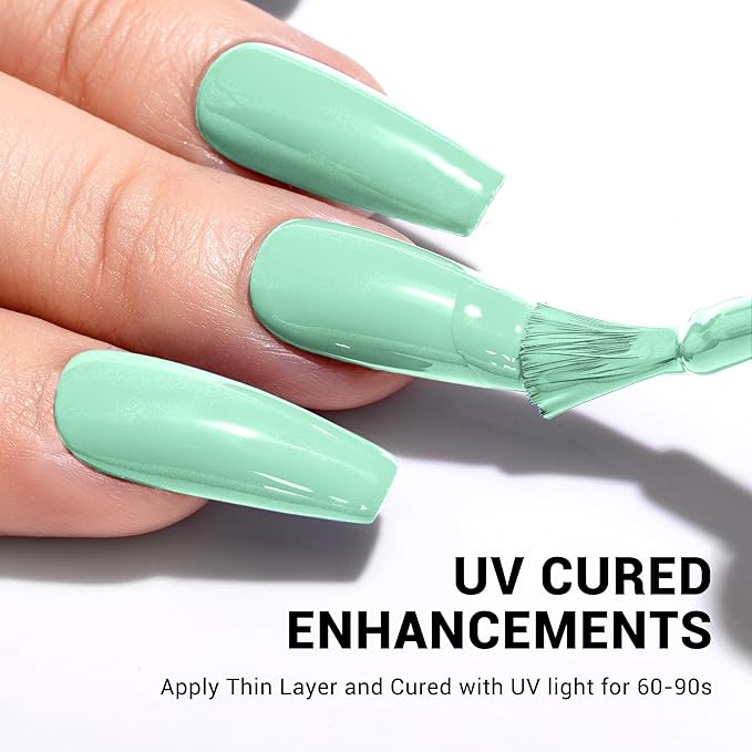 MelodySusie Thick Light Green Gel Nail Polish,0.5fl oz Soak Off UV LED Mint Green Gel Polish Gift for Women Nail Art Manicure Salon DIY Nail Design Decoration at Home-1666