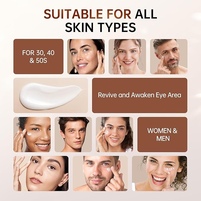 BOLI Kojic Acid Eye Cream, Salicylic acid Niacinamide Peptides for Puffy Bags Fine Lines Dark Circles, Under Eye Cream (1.05 oz)