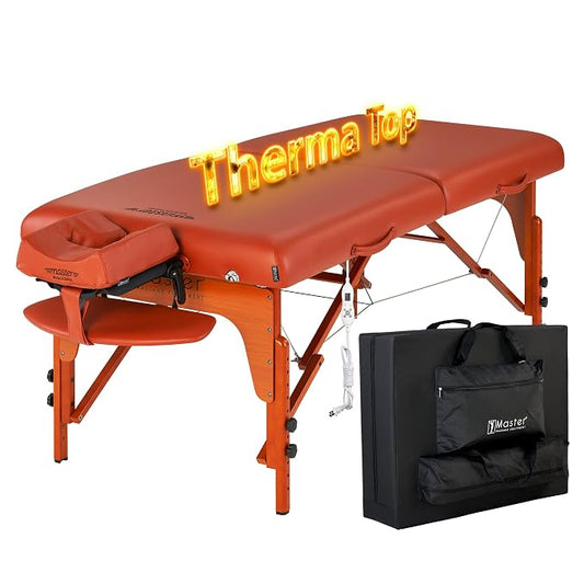 Master Massage 31" Santana Therma Top Portable Massage Table Package (Built in Heating Pads)- Esthetician Bed- Folding Massage Table with Heated Top