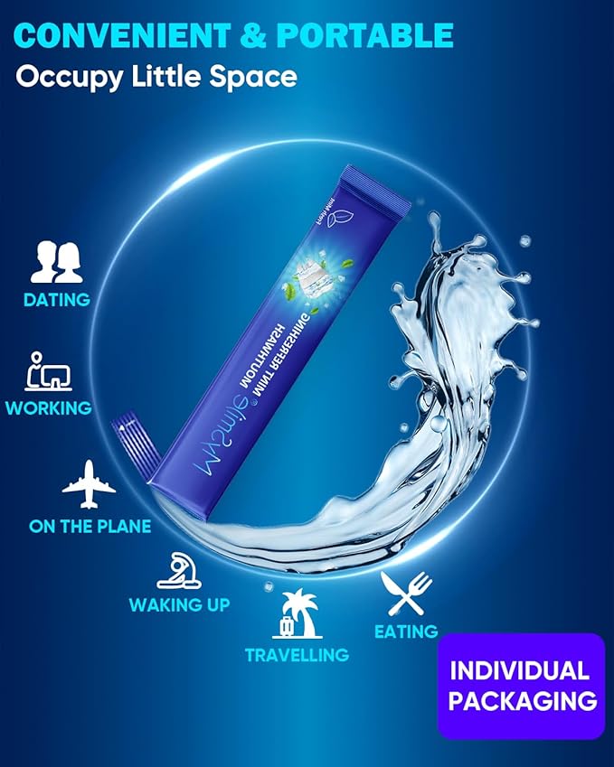 MySmile Mouthwash Alcohol Free, Mouth Wash for Adults, Travel Mouthwash Helps Kill 99% of Bad Breath Germs, Prevents Cavities, Fluoride Free, Fresh Mint
