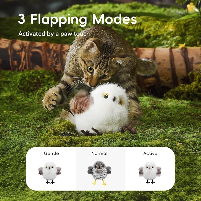 Interactive Cat Toys for Indoor Cats, Flying Bird Toy with Flapping Wings