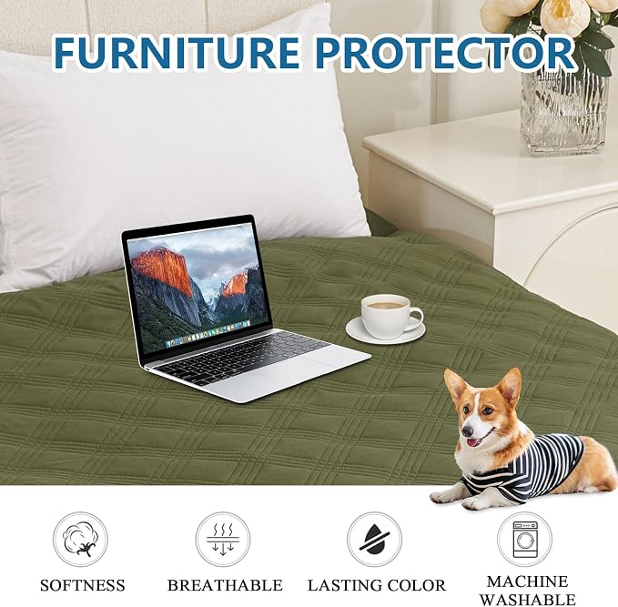 Waterproof Reversible Dog Blanket, Soft Couch Cover for Dogs Washable | Dual-Sided Waterproof Pet Bed Blanket, Resist Stains Spills & Pet Hair, Practical Furniture Protector For Pets, Size 82"x82"