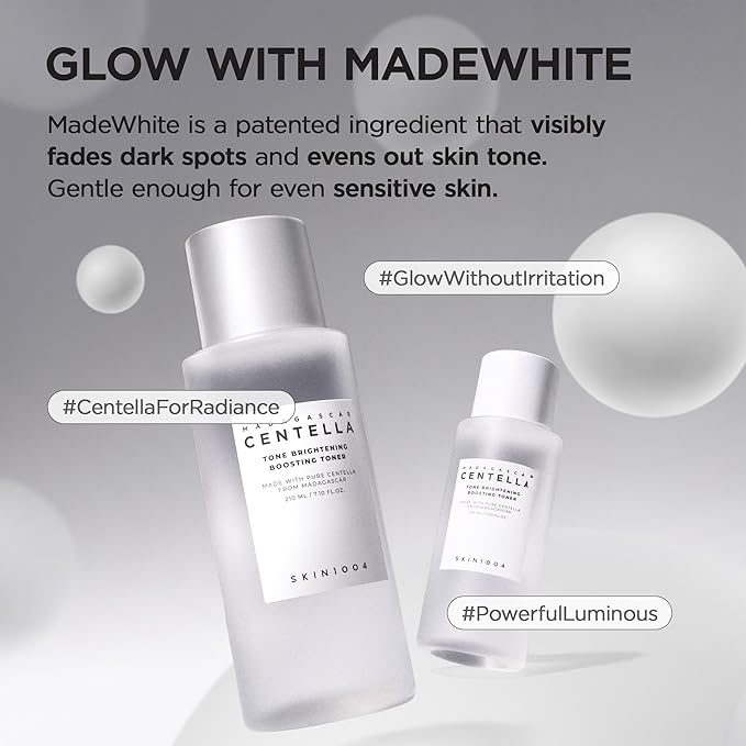 SKIN1004 Tone Balancing Boosting Toner, Korean Face Toner for Dark Spot, Centella Toner with Niacinamide & MadeWhite, Gentle Exfoliating, Radiant Skin, Daily Korean Skin Care, 7.10 fl.oz / 210ml