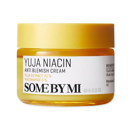 SOME BY MI Yuja Niacin Anti Blemish Cream – 2.02oz, 60ml – Korean 5% Niacinamide Face Moisturizer to Brighten Dull-Looking Skin – Dark Spot Remover with Alpha-Bisabolol for Face – Korean Skin Care