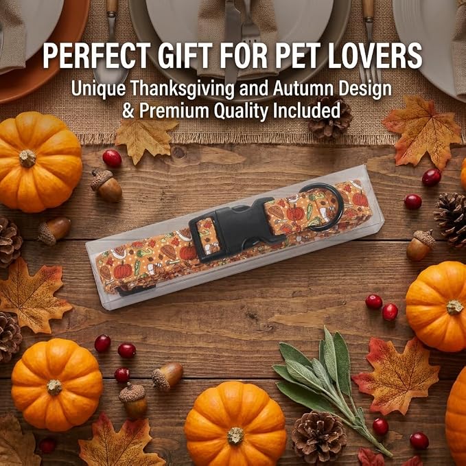 Fall Dog Collar, Thanksgiving Dog Collar for Extra Small Dog, XS