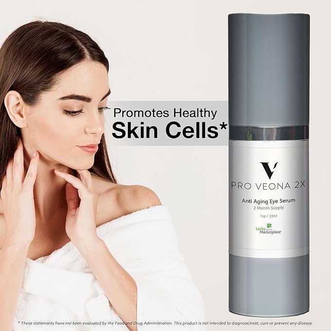 Pro Veona 2x Eye Serum - Anti Aging Eye Serum for Dark Circles & Puffiness - 2 Month Supply - Promote Collagen Production & Skin Cell Renewal - Under Eye Treatment - Vitamin C & E - Wrinkle-Correcting