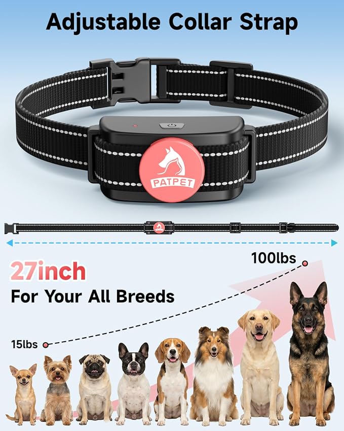 PATPET Dog Training Collar Shock Collar with Remote - 3 Training Modes, Beep, Vibration and Shock, Up to 1000 ft Remote Range, Rainproof for Small Medium Large Dogs | 1000Ft Waterproof Shock Collar for Dogs, 3 Training Modes(Beep,Vibration,Shock) for 1...