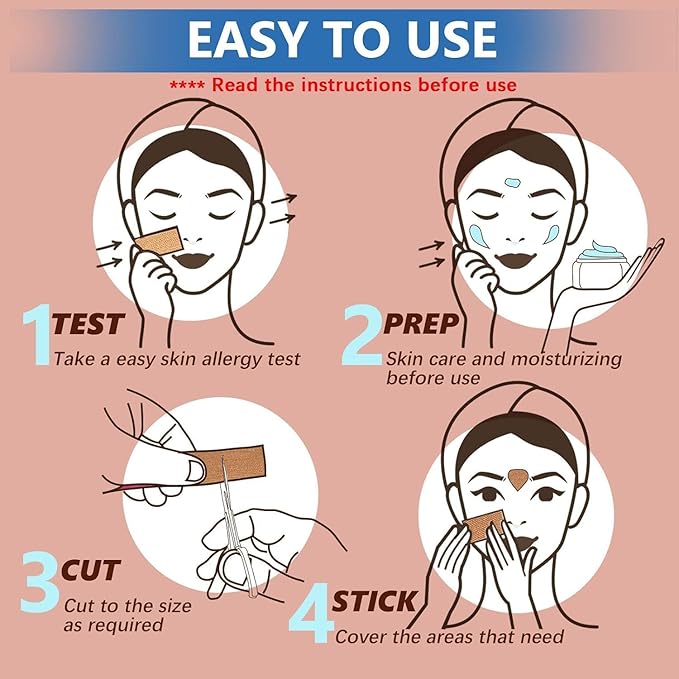 5cm Wide Anti Wrinkles Face Tape for Wrinkles Overnight Wrinkle Tape, Custom Cut to Size Face Lift Tape, Facial Tape, Kinesiology Tape for Face Forehead Frown 11 Lines Eye Smile Line Neck