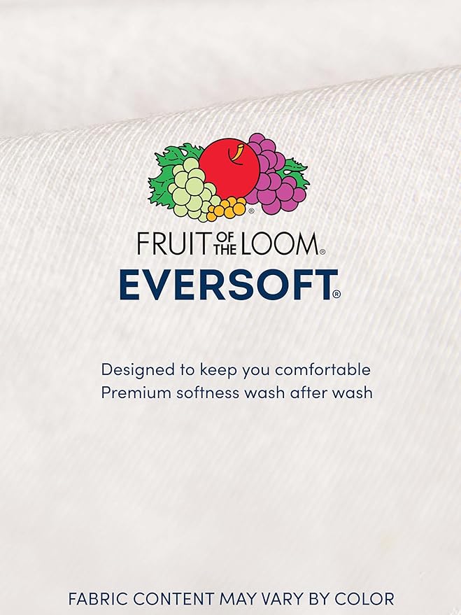 Fruit of the Loom Men's Eversoft Cotton Odor Control & Breathable Moisture Wicking T-Shirts