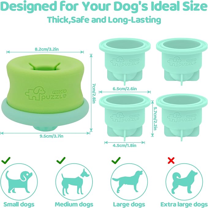 Puzzle Feeder Dog Puzzle Toys, Interactive Enrichment Dog Toys for Mental Stimulation, Slow Feeding, Treat Dispensing, and Freezable Fun to Keep Them Busy,Blue