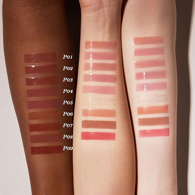 Flower Knows Shell's Jewel Nourishing Lip Glaze,Hydrating Lip Gloss with Hyaluronic,Moisturizing Plumping Oil,Non-Sticky Formula,0.16 fl.oz(P07 Salty Lychee)