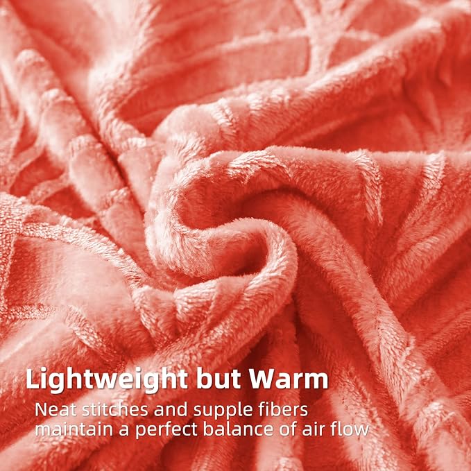 Whale Flotilla Soft Flannel Fleece King Size Bed Blanket, Coral | Cozy Lightweight Breathable Coverlet, Plush Fluffy Bedspread, Vintage Pattern Decorative Blanket for Bed All Season, 90"x104"