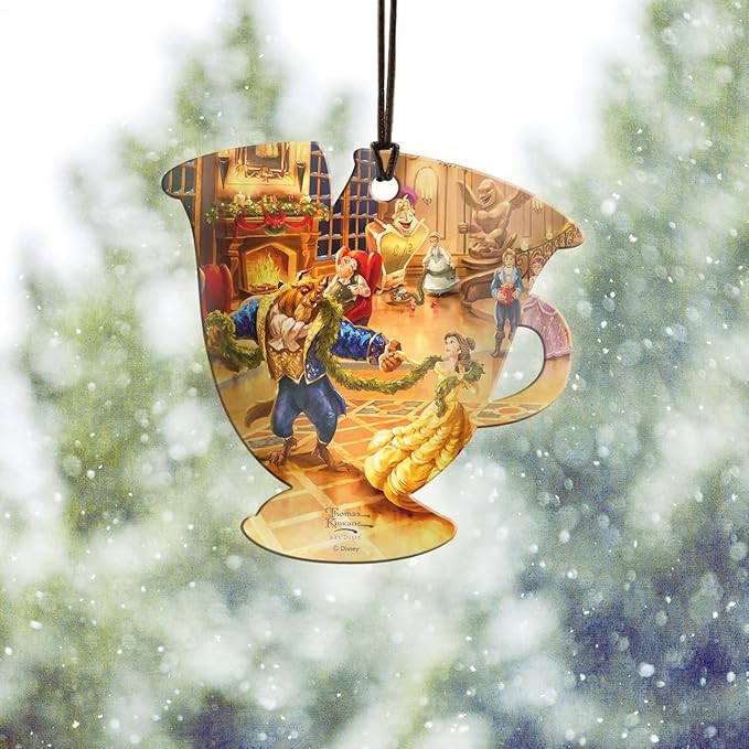 Disney – Beauty and The Beast Christmas Celebration – Holiday Party – 3.5” x 3.5” Teacup Shaped Hanging Acrylic Print Accessory – Officially Licensed Collectible ACPTEACUP800