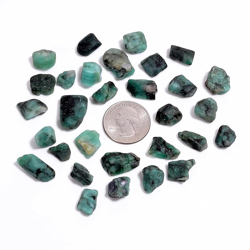 50 carats Raw Green Emerald Stone Lot, Rough Gemstone, Natural Crystals, Chakra Crystals, Healing Stones, Wholesale Pack, Jewelry Making Supply, Supply, (6 to 8pcs)