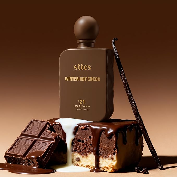 Sttes Perfume #21 for Women – Winter Hot Cocoa Eau de Parfum, Warm Cocoa, The Exact Sweetness You Remember:Hot Milk & Soft Vanilla Scent, Long-Lasting Sweet Gourmand Fragrance, 100ml