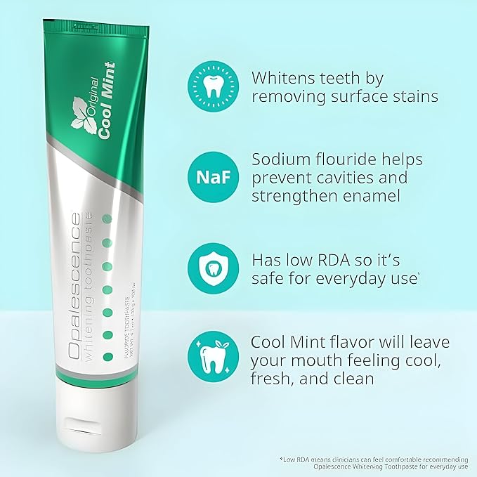 Opalescence Go 10% Whitening Bundle - (10 Treatments) Hydrogen Peroxide 10% Prefilled Whitening Trays and Whitening Toothpaste - Made by Ultradent Products. Teeth Whitening Kit -Mint- 5194-5166