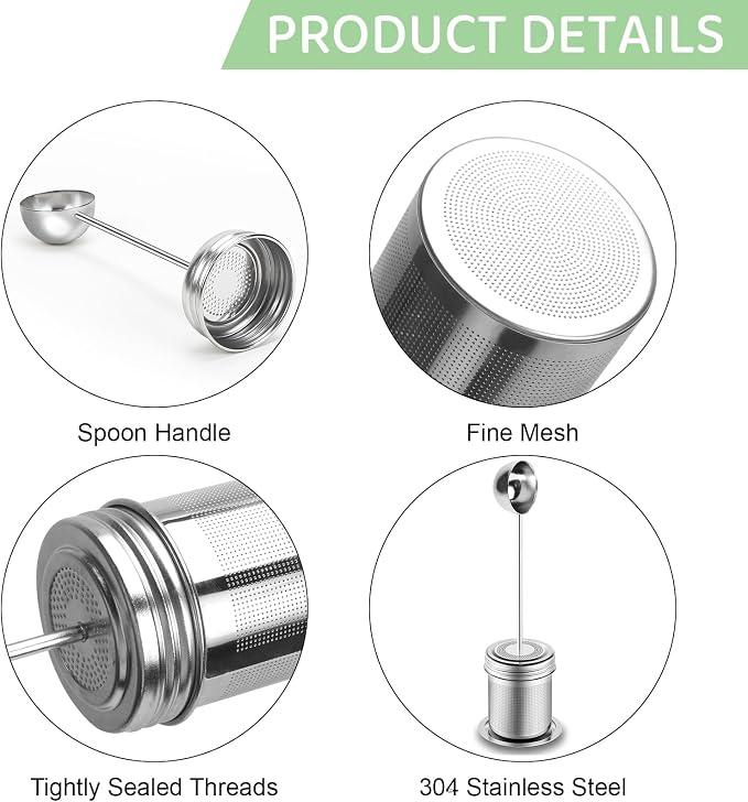 Numola Premium Tea Infuser | Extra Fine 304 Stainless Steel, Tea Strainer with Spoon Handle, Versatile Tea Ball, For Brewing Loose Leaf Tea