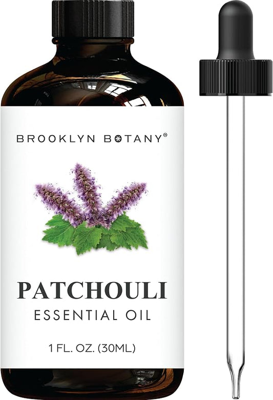 Brooklyn Botany Patchouli Essential Oil - 100% Pure and Natural - Premium Grade Oil with Dropper - for Aromatherapy and Diffuser - 1 Fl Oz