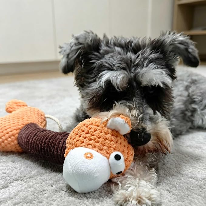 Squeaky Plush Dog Toys, Cute Animal Pet Toy for Small Dogs, Horse