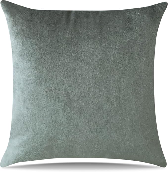 Artscope Luxury Velvet Pillow Covers Super Soft Decorative Square Throw Pillow Covers Case Cushion Covers for Sofa Couch Bedroom Car Decor 18x18 Inch Dark Grey