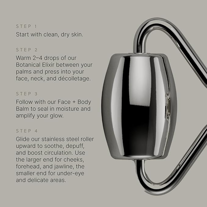 TALOVA - 304-Grade Stainless Steel Facial Roller, Face Roller for Eyes, Double Chin, Jawline & Neck, Reduce Puffiness & Improve Wrinkles, Massage Tool for Anti-Aging, Lifting & Lymphatic Drainage