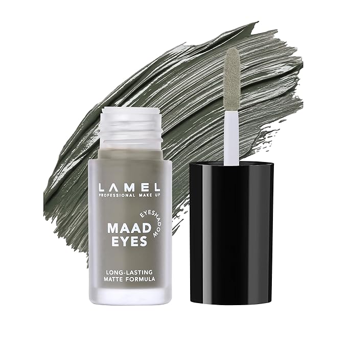 Lamel Matte Liquid Eyeshadow - Long Lasting Waterproof Eye Tint - Quick-Drying, Hypoallergenic Eye Makeup - Creamy & Smooth Formula - Gray Matte Cream Eyeshadow - Maad Eyes, №403, 5.2ml / 0.17oz