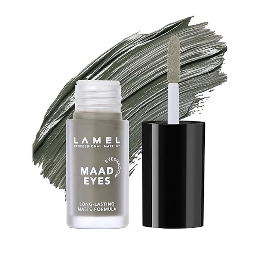 Lamel Matte Liquid Eyeshadow - Long Lasting Waterproof Eye Tint - Quick-Drying, Hypoallergenic Eye Makeup - Creamy & Smooth Formula - Gray Matte Cream Eyeshadow - Maad Eyes, №403, 5.2ml / 0.17oz