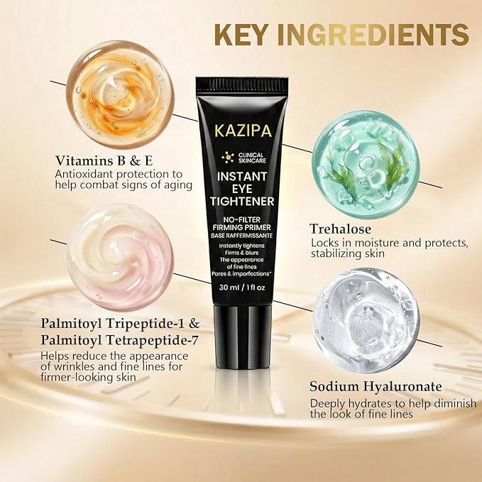 Instant Eye Tightener Cream, Temporary Under Eye Firming & Lifting Cream Anti Aging For Dark Circles,Wrinkles, Fine Lines, Undereye Bags Treatment And Puffiness Removal,1 Fl Oz