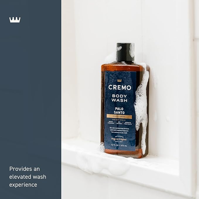 Cremo Body Wash for Men, Rich-Lathering Palo Santo, 16 Fl Oz (Pack of 12)