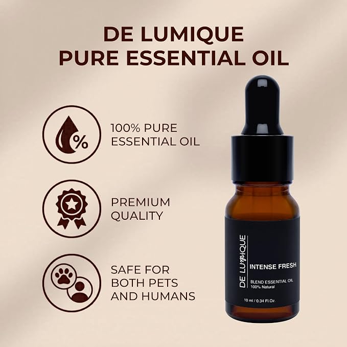 Intense Fresh Scent DE LUmiQUE Calming Essential Oil Blend, 100% Natural Aromatherapy Grade, 10ml / 0.34 Fl Oz