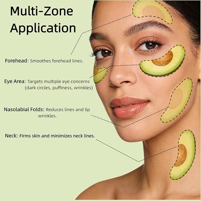 Under Eye Patches – 60 PCS Avocado Eye Patches for PUFFY EYES and DARK CIRCLES, Collagen Eye Patches,Hydrating & Moisturizing Eye Patches for Women,Reduce LINES and WRINKLES.