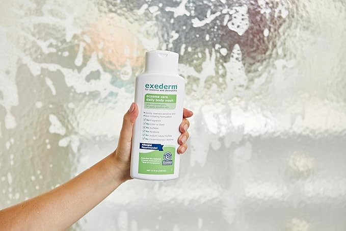 Exederm Body Wash for Eczema & Dermatitis, 12 Fl Oz, Ultra Sensitive Non-Irritating Bodywash, Gentle, Moisturizing Anti-Itch Cleanser for Red, Itchy, Dry Skin, Hypoallergenic, Sulfate & Paraben Free
