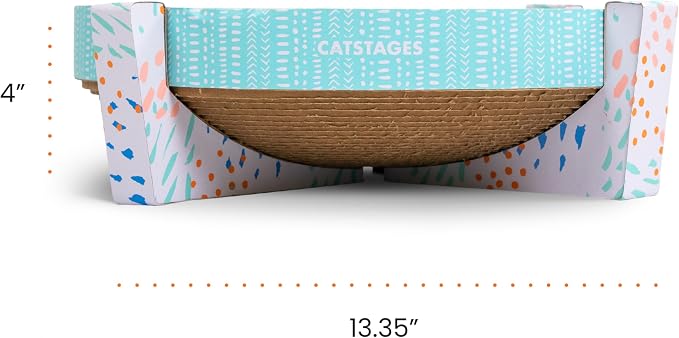 Catstages Scratch,Snuggle & Rest – 2‑in‑1 Indoor Cat Scratcher & Elevated Cat Lounger,Catnip Included,(Pack of 6)