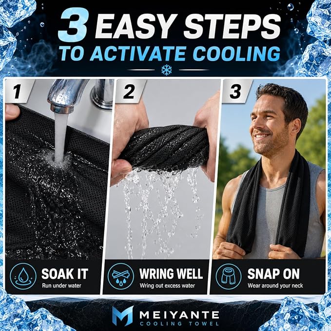Cooling Towels 43.3" x 15.7" - Ice Towel, Sweat Towel, Cooling Towels for Neck & Face & Cooling Neck Wraps for Summer Heat - Neck Cooler for Quick Cool Down for Gym, Running, Golf, Yoga & Sports