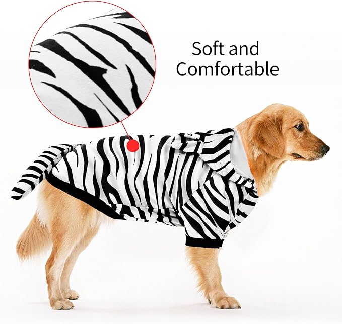 NACOCO Halloween Dog Tiger Costume - Pet White Tiger Cosplay Clothes Coat Hoodie Outfits Cute Warm Winter Apparel for Small and Medium Dogs(White, XL)