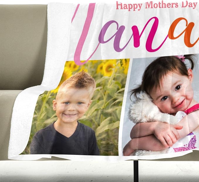 inkArts Custom Blanket with Photo, Personalized Blanket, Customized Photo Blankets, Customizable Picture Blankets, Personalized Photo Gifts for Kid Baby Girl Boy Pet