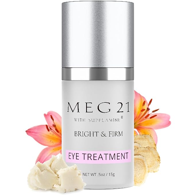 MEG 21 Bright & Firm Under Eye Cream – Anti-Aging Cream for Dark Circles, Puffiness, Bags, Fine Lines & Wrinkles – Day/Night Eye Moisturizer – Made with Patented SUPPLAMINE (0.5 oz)