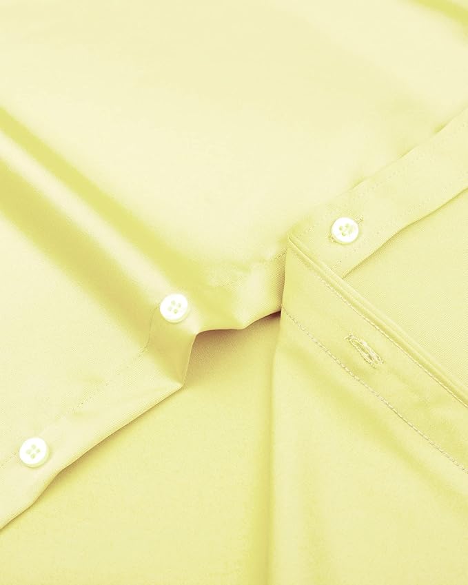 J.VER Men's Dress Shirts Solid Long Sleeve Stretch Wrinkle-Free Formal Shirt Business Casual Button Down Shirts