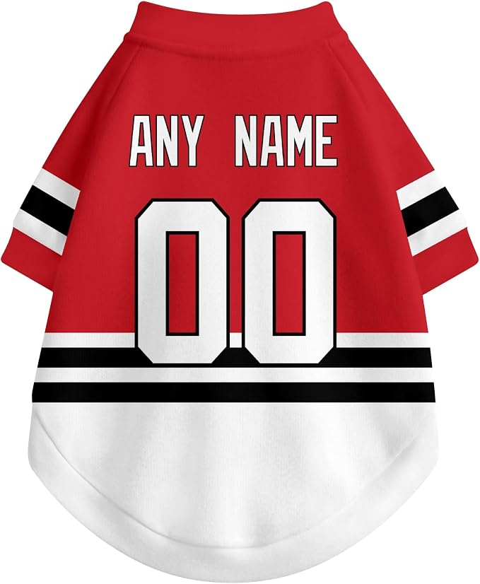Chicago Dog Clothes Personalized Pet T Shirt for Dogs Gift | Custom Name Number Jersey Style Pet Shirt for Dog
