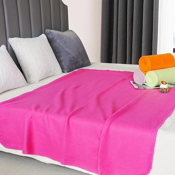 ZYFZCYBL Fleece Blanket Bulk Pack of 6 Cozy Fleece Throw Blankets 50x60 Warm Soft Lightweight Breathable Pet-Friendly for Bed Sofa Camping Wedding Gifts（Assorted 4）