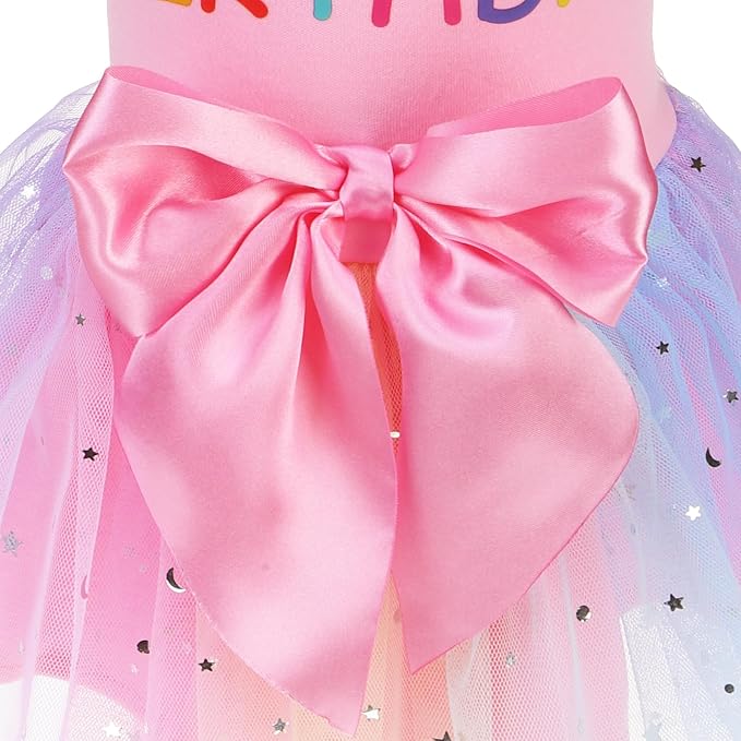 PUPTECK Cute Princess Dog Dress for Birthday Puppy Clothes Outfits Pink S | Puppy Doggie Cat Pet Outfit Apparel Costume for Birthday Party Holiday Photoshoot for Small Medium Large Dogs