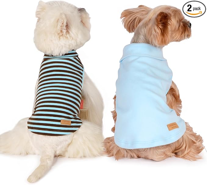 KYEESE 2Pack Dog Sweater for Medium Dogs Soft Pet Coats Fleece Sweatshirt | Warm Turtleneck Dog Pullover Clothes, 4-Way Stretch & Lightweight Vest, Doggie Coat in Cold Weather, Daily Wear