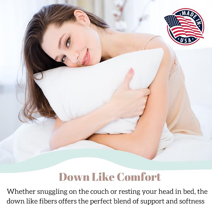 Pillowflex Synthetic Down Pillow Insert 16x26 in - Karate Chop Pillow | Large Rectangle Sham Form, Plush Polyester Cotton Blend, Cloud-Like Comfort, Clump-Resistant Fill, Smooth Elegant Finish
