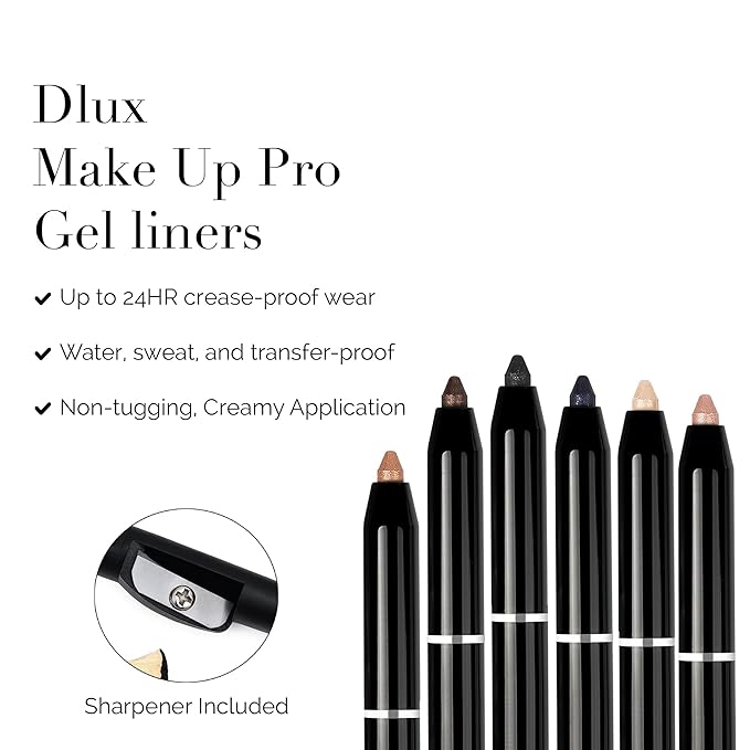 DLUX PROFESSIONAL Gel Eyeliner - 4g Stick Eye liner, Waterproof Pencil Gel Liner, Smooth Cream Eye shadow, Smudge-Free, Long-Lasting, Intense Colours, Easy To Use Korean Cosmetic