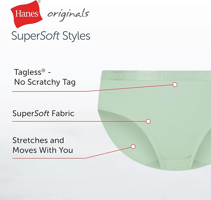Hanes Girls' Period Underwear Boxer Briefs, Comfort Period Boxer Brief Panties for Girls, Moderate Protection